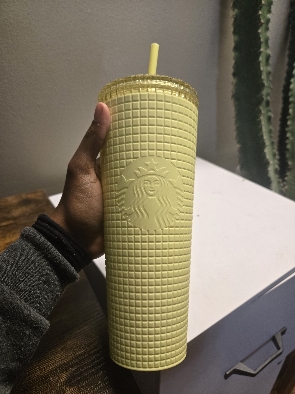 Starbucks Yellow Textured Tumbler with Straw